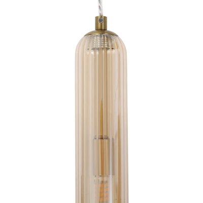Afbeelding van Lucande Freylin hanglamp, 1 lamp, amber, glas, 6 cm
