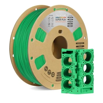 Afbeelding van OVERTURE Super PLA+ Filament 1.75mm, Toughness Enhanced PLA Plus, Cardboard Spool, 1kg (2.2lbs), Dimensional Accuracy +/ 0.02 mm(Green)