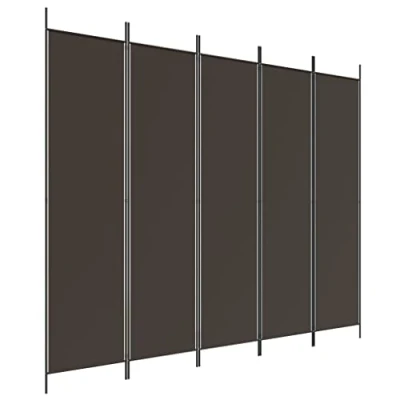 Afbeelding van vidaXL Kamerscherm met 5 panelen 250x200 cm stof bruin