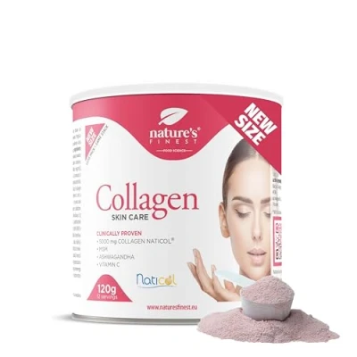 Afbeelding van Nature&#039;s Finest by Nutrisslim Collageen SKincare met Naticol Marine Collageen, MSM en Vitamine C Poeder Gehydrolyseerde mariene type 1 peptiden voor haar huid