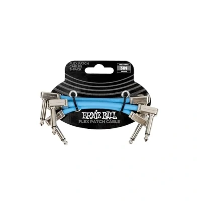 Afbeelding van Ernie Ball Flex Patchkabel 3&quot; Blauw 3 Pack