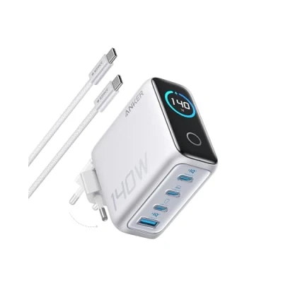 Afbeelding van Anker 140 W USB C oplader, 4 poorten opvouwbare voor MacBook, iPad, iPhone 16/15/14/13/12, Galaxy S24/S23 en meer