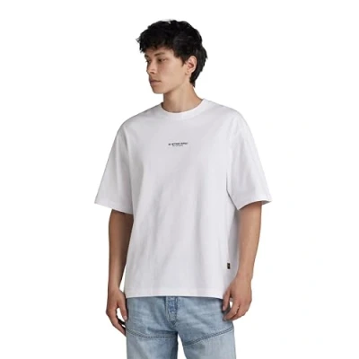 Afbeelding van G Star Overdyed Center Chest BOXY Tshirt basic, Heren, Maat: Medium, White