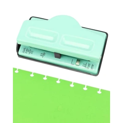 Afbeelding van QWORK® papierperforator voor hervulbare notitieboekjes geschikt A4, A5, A6 papier ponscapaciteit 5 blaadjes