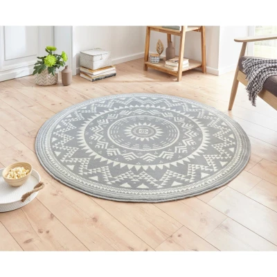 Afbeelding van Rond Tapijt/Vloerkleed Valencia Grijs 200 Cm