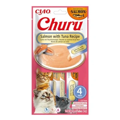 Afbeelding van INABA Churu kat Puree Zalm met tonijn