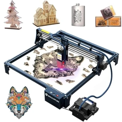 Afbeelding van SCULPFUN S30 Pro Lasergraveermachine, 10 W, automatische 30 l/min air assist, industrail lineaire rail, eindschakelaar, voor hout, metaal, acryl
