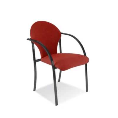 Afbeelding van Bezoekersstoel Stof Donkerrood Zitting Frame Zwart 2 Stuks