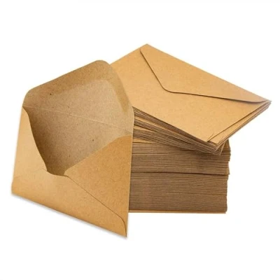 Afbeelding van enveloppen, 100 stuks, DIN C6 (16 x 11 cm), vintage enveloppen met natte lijm, puntklep zonder venster, voor wenskaarten, verjaardagskaarten, feest/bruiloftsuitnodigingen