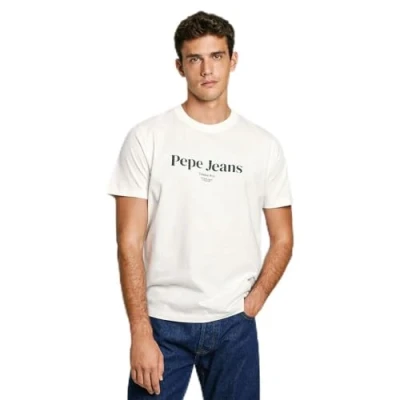 Afbeelding van Pepe Jeans DALE TEE Tshirt print, Heren, Maat: Medium, Off white