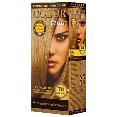 Afbeelding van Color time Permanente Haarkleurgel Verrijkt met koninginnengelei en vitamine C haarkleur Kleur 78 Lichtblond 100 ML