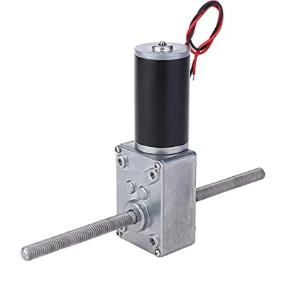 Afbeelding van Wormwielmotor DC 12V Dubbele uitgaande as M8 rechtse draad Turbinereductiemiddel met hoog koppel Snelheidsreductiemotor (200 reductieverhouding)
