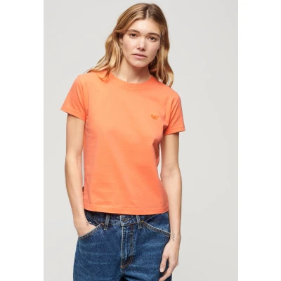 Afbeelding van Superdry Vrouwen Essential Nauwsluitend T shirt met Logo Cream Grootte: 36