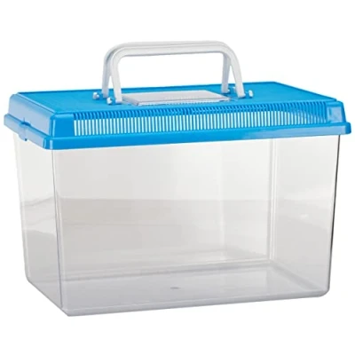 Afbeelding van Ferplast 60022099W1 Kunststof visaquarium GEO LARGE Aquariumtank 6 L Container voor kleine dieren terrarium insecten schildpadden, 30 x 20 H 20,3 cm Blauw,