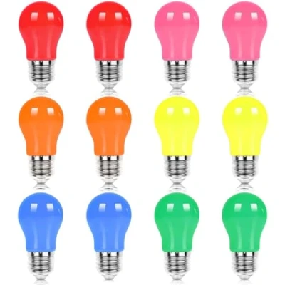 Afbeelding van UYHGO Gekleurde LED Lampen E27 2W, Kleur kunststof Gloeilampen, Roze, Oranje, Rood, Geel, Blauw, Groen Voor Biertuin, Party, Kerstmis, lichtketting, Feest Decoratie AC 220V 240V 12 stuks