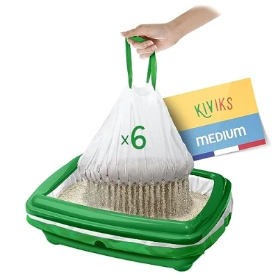 Afbeelding van Kiviks Kattenbakzak Kattenbakzakken met filter zeef zak voor grote kattenbak 6 stuks M