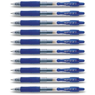Afbeelding van Pilot G2 intrekbare gelpennen, blauw, 10 stiften