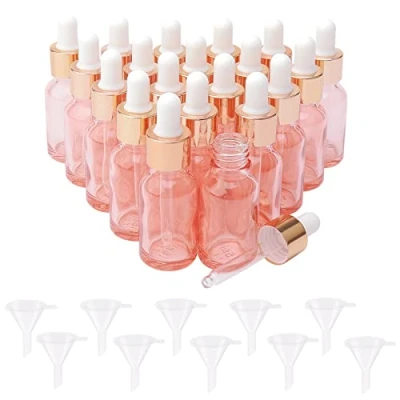 Afbeelding van Rowiz 20 STKS 15 ml Rose Gold Glas Druppelaar Flessen Essentiële Oliën Fles Parfum Aromatherapie Cosmetische Container Monster met Metal Cap