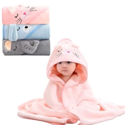 Afbeelding van 3 stuks capuchonhanddoek baby: 80 x cm babyhanddoek met capuchon capuchon, baby badhanddoek zacht &amp; super absorberend, badponcho handdoeken handdoek unisex