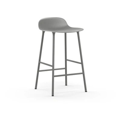 Afbeelding van Normann Copenhagen Form Barstool Barkruk 65 Cm Met Stalen Onderstel Warm Grijs