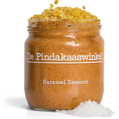 Afbeelding van De Pindakaaswinkel Karamel Zeezout Pindakaas 2 potten