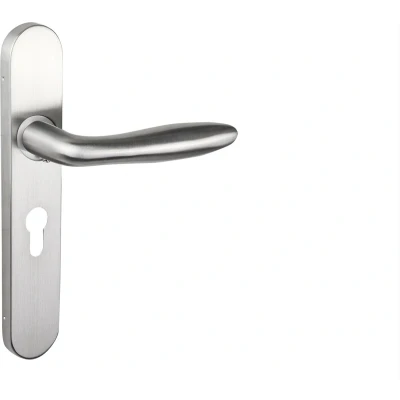 Afbeelding van Lavuzo deurkruk Pratona RVS met afgerond schild PC55 Per set