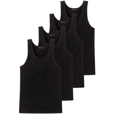 Afbeelding van Schiesser 4 PACK Hemd, Heren, Maat: Medium, Schwarz