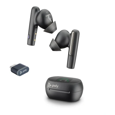 Afbeelding van Poly Voyager Free 60+ UC True Wireless Earbuds Ruisonderdrukkende microfoons voor heldere gesprekken ANC Touchscreen Charge Case Werkt met iPhone, Android, PC/Mac Teams gecertificeerd