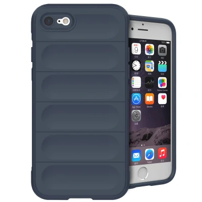Afbeelding van Apple iPhone 8 Hoesje Siliconen en TPU (zacht) iMoshion Softcase/Backcover Donkerblauw Telefoonhoesje
