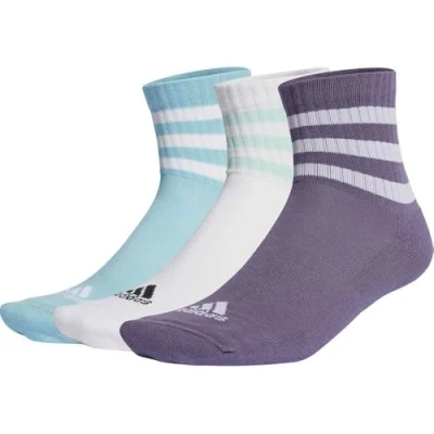 Afbeelding van adidas Unisex 3 Stripes Gewatteerde Sportkleding Mid Cut paar Enkelsokken, Schaduw violet/licht aqua/wit/semi flash aqua, XXL, XX Large
