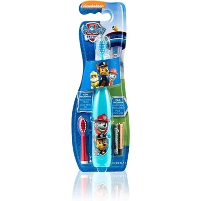 Afbeelding van Lorenay LN 1115 Elektrische tandenborstel met twee koppen en batterij, Paw Patrol Print, transparant