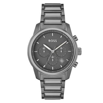 Afbeelding van HUGO BOSS heren Trace horloge HB1514005 in de kleur Grijs