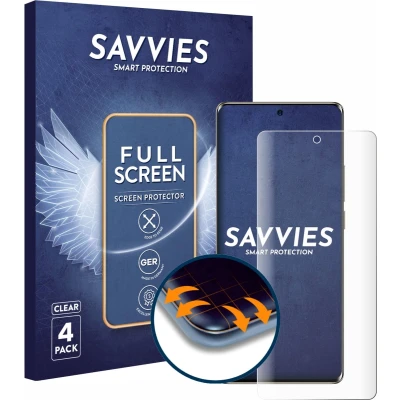 Afbeelding van Savvies (4 Stuks) Full Screen Scherm Beschermfolie voor Ulefone Note 17 Pro Cover Protector 3D Curved [Edge to Edge, Ultra Clear, Scratch Proof]