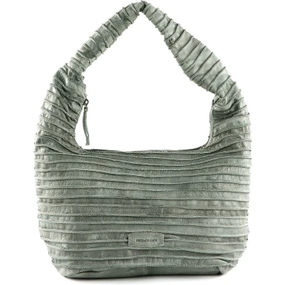 Afbeelding van FREDsBRUDER Leren Schoudertas Riffel Lift Hobo Smoke Blue Blauwgrijs