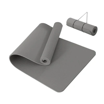 Afbeelding van Good Nite Yogamat Dikke 10 mm oefenmatten TPE yogamatten voor dames en heren antislip gymnastiekmatten thuis fitness workout mat pilates 183 x 61 1 cm (grijs)