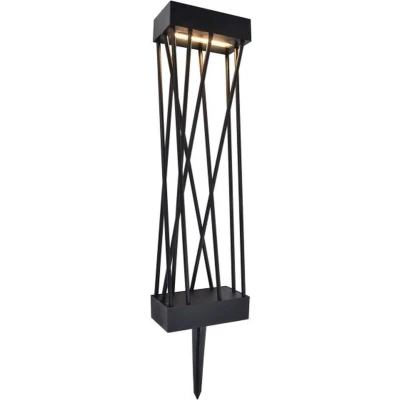 Afbeelding van LUTEC Spido LED solar tuinpaal padverlichting Sokkellamp Langdurige batterij 900Lm 3000K warm wit licht IP54 extra weerbestendig Mat zwart
