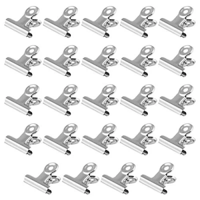 Afbeelding van Metalen scharnier Clips, Kesote 24 Stuks 31 MM Staal Bulldog Papier Binder Klemmen voor Thuis, Kantoor, Schoolbenodigdheden