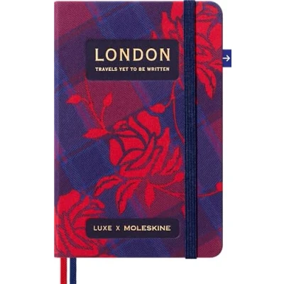 Afbeelding van Moleskine Luxe London City Notitieboek, notitieboek met reisinhoud, harde kaft in stof en sluiting elastiek, zakformaat 9 x 14 cm