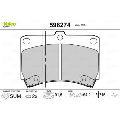 Afbeelding van Valeo Remblokset 598274