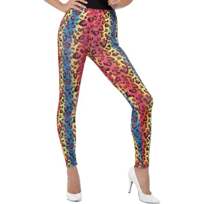 Afbeelding van Dressing Up &amp; Costumes Shoe Sock Glove Unde Neon Leopard Print Leg
