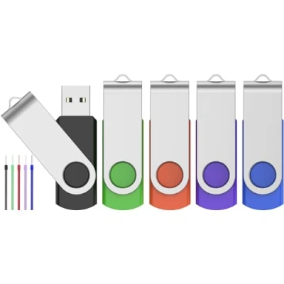 Afbeelding van USB stick 8 GB met 5 Geheugensticks 2.0 draagbare Meerkleurige Flashdrive Draaibare Metalen Pendrive FEBNISCTE Value Multipack Pendrives Gegevensopslag Snoeren Geschenk