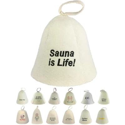 Afbeelding van GMMH Saunahoed, saunamuts van wolvilt (SS20 05), vilten muts, voor sauna, saunakap dames en heren