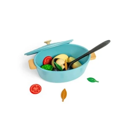 Afbeelding van Bigjigs houten stoofpannen speelset, 17dlg.