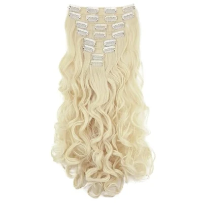 Afbeelding van CAISHA XXL 35cm 8 Delige Set CLIP IN EXTENSIONS Haarextensies Haarstukje Golvend Lichtblond CES203 1
