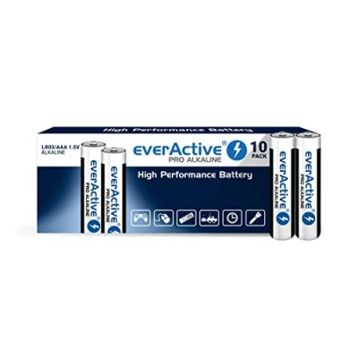Afbeelding van everActive AAA batterijen 200 stuks, Pro Alkaline, Micro LR03 R03 1,5 V, hoogste prestaties, 10 jaar houdbaarheid, stuks