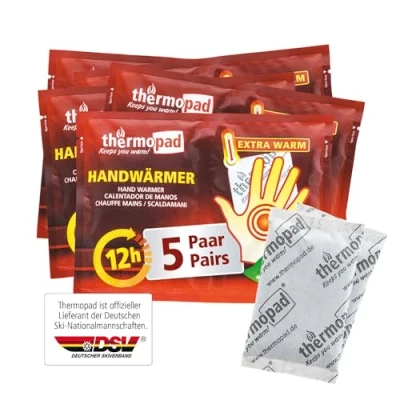 Afbeelding van THERMOPAD Handwarmers, het origineel: 5 paar warmtepads voor 12 uur warmte, direct te gebruiken zakwarmers, extra warme warmtepad, ideaal outdooractiviteiten en handschoenen, handwarmtekussen
