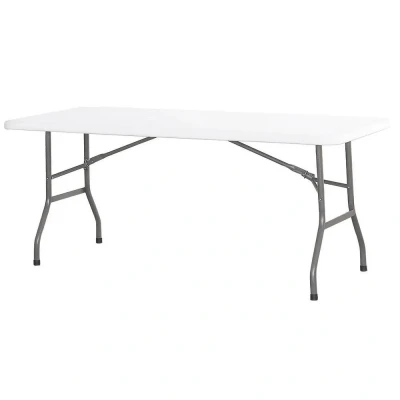 Afbeelding van Hendi Buffettafel inklapbaar, HDPE (Hoge dichtheid Polyethyleen), Wit, 74(b)x180(d)x74(h)cm, 810897