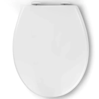 Afbeelding van Pipishell Wc bril met softclosemechanisme, Quick Release functie voor eenvoudige reiniging, O vorm, wit, toiletbril verstelbare scharnieren, kunststof versie