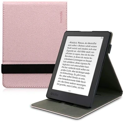 Afbeelding van kwmobile E reader hoesje compatibel met Kobo Aura H2O Edition 2 Ereader case van kunstleer cover in roségoud