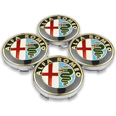 Afbeelding van 4 Pcs Auto Wieldoppen voor Alfa Romeo Giulietta Spider GT Giulia Mito 147 156 159 166, Naafdoppen Stofdicht Velgen Badge Wielnaafdoppen Logo Embleem Sticker Accessoires,B